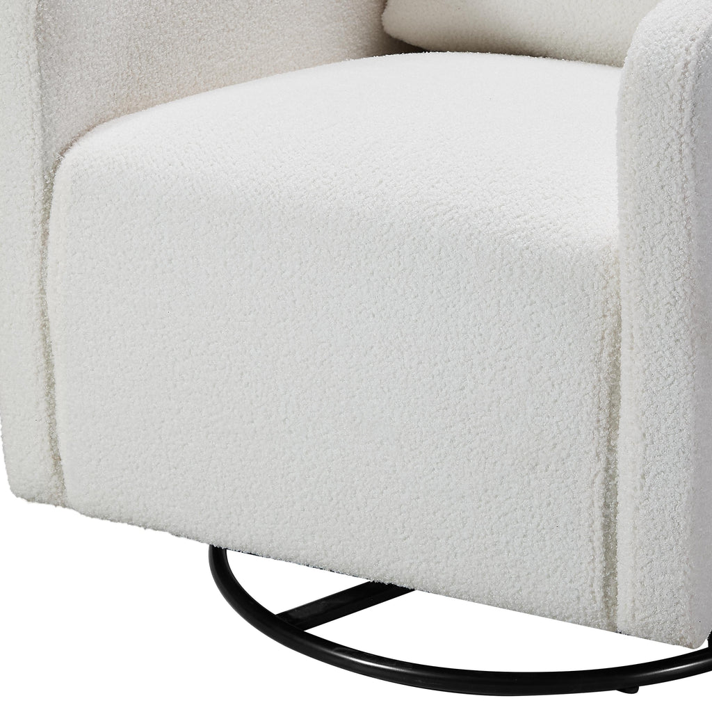 Fauteuil inclinable manuel pivotant à 360° avec coussin épais et poches latérales