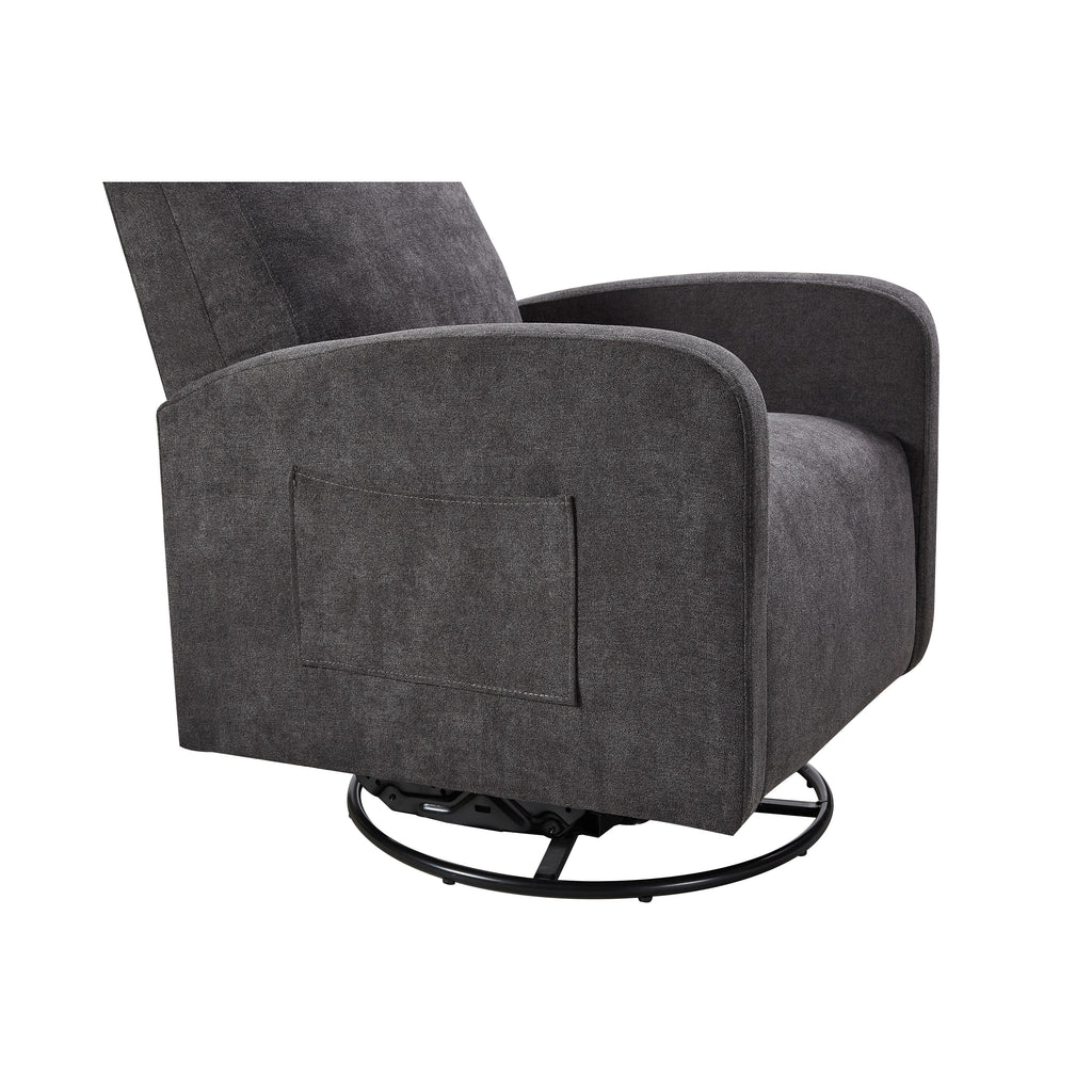 Fauteuil inclinable manuel pivotant à 360° avec coussin épais et poches latérales