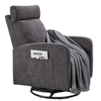 Fauteuil inclinable manuel pivotant à 360° avec coussin épais et poches latérales