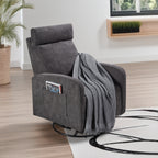 Fauteuil inclinable manuel pivotant à 360° avec coussin épais et poches latérales