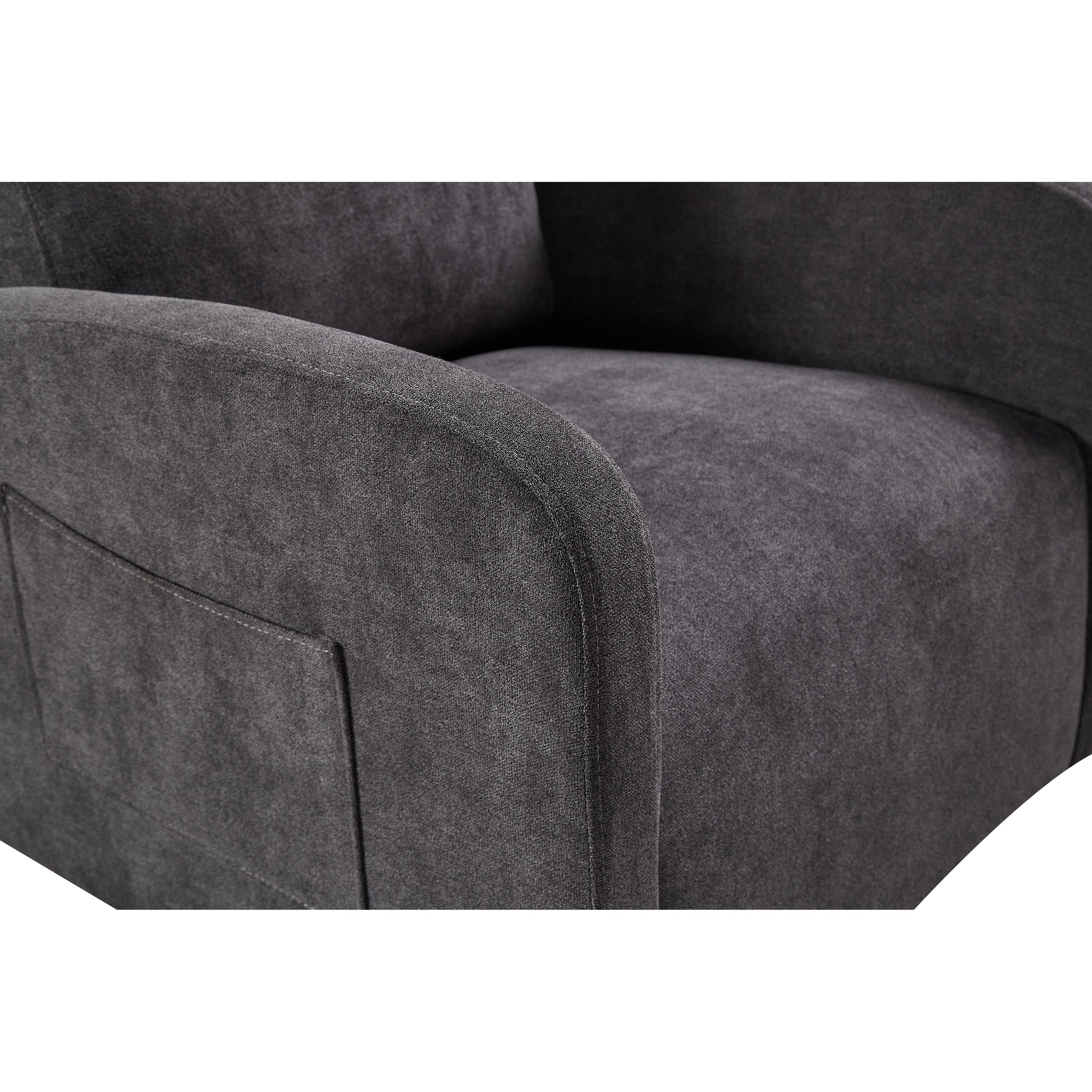 Fauteuil inclinable manuel pivotant à 360° avec coussin épais et poches latérales