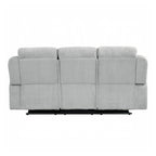 Canapé à mouvement manuel rembourré en chenille avec 2 porte-gobelets, gris clair