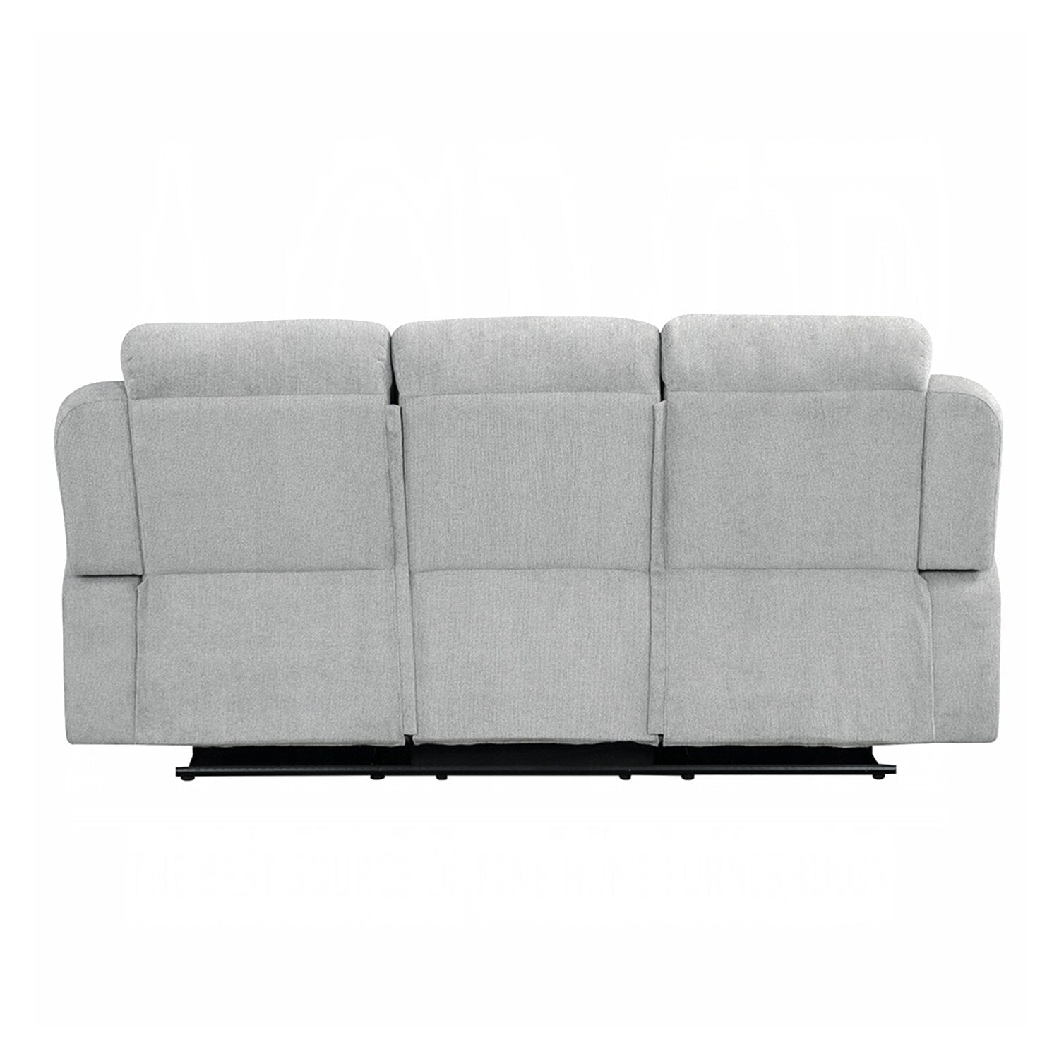 Canapé à mouvement manuel rembourré en chenille avec 2 porte-gobelets, gris clair