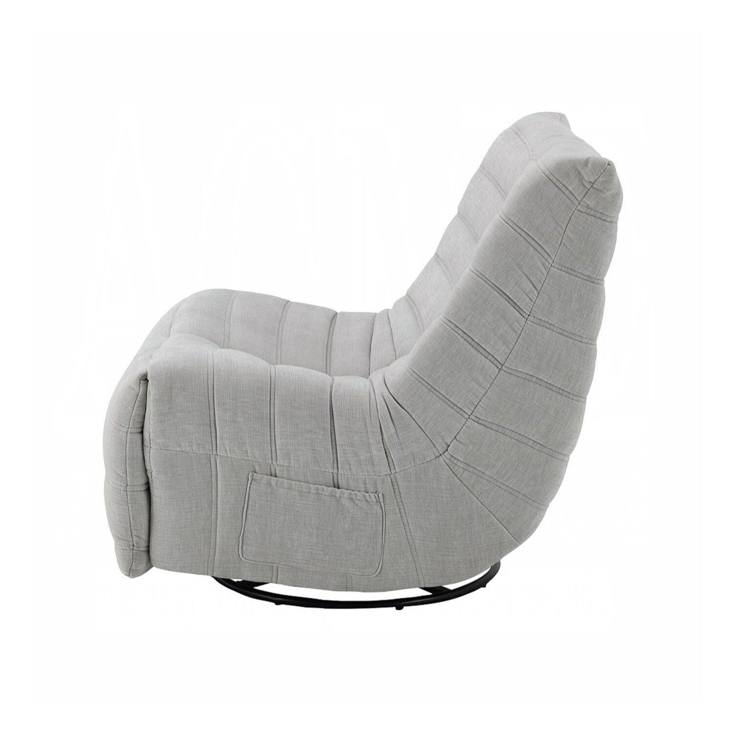 Fauteuil inclinable manuel rembourré en chenille avec pivot