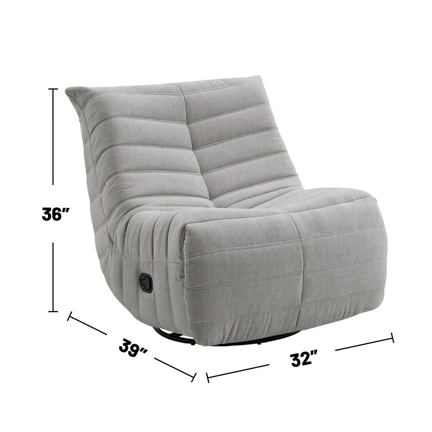 Fauteuil inclinable manuel rembourré en chenille avec pivot