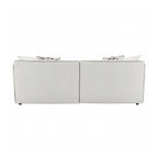 Canapé rembourré en chenille beige avec 4 coussins