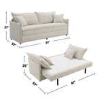 Canapé-lit gigogne en chenille beige