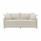 Canapé-lit gigogne en chenille beige