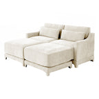 Canapé deux places en tissu chenille