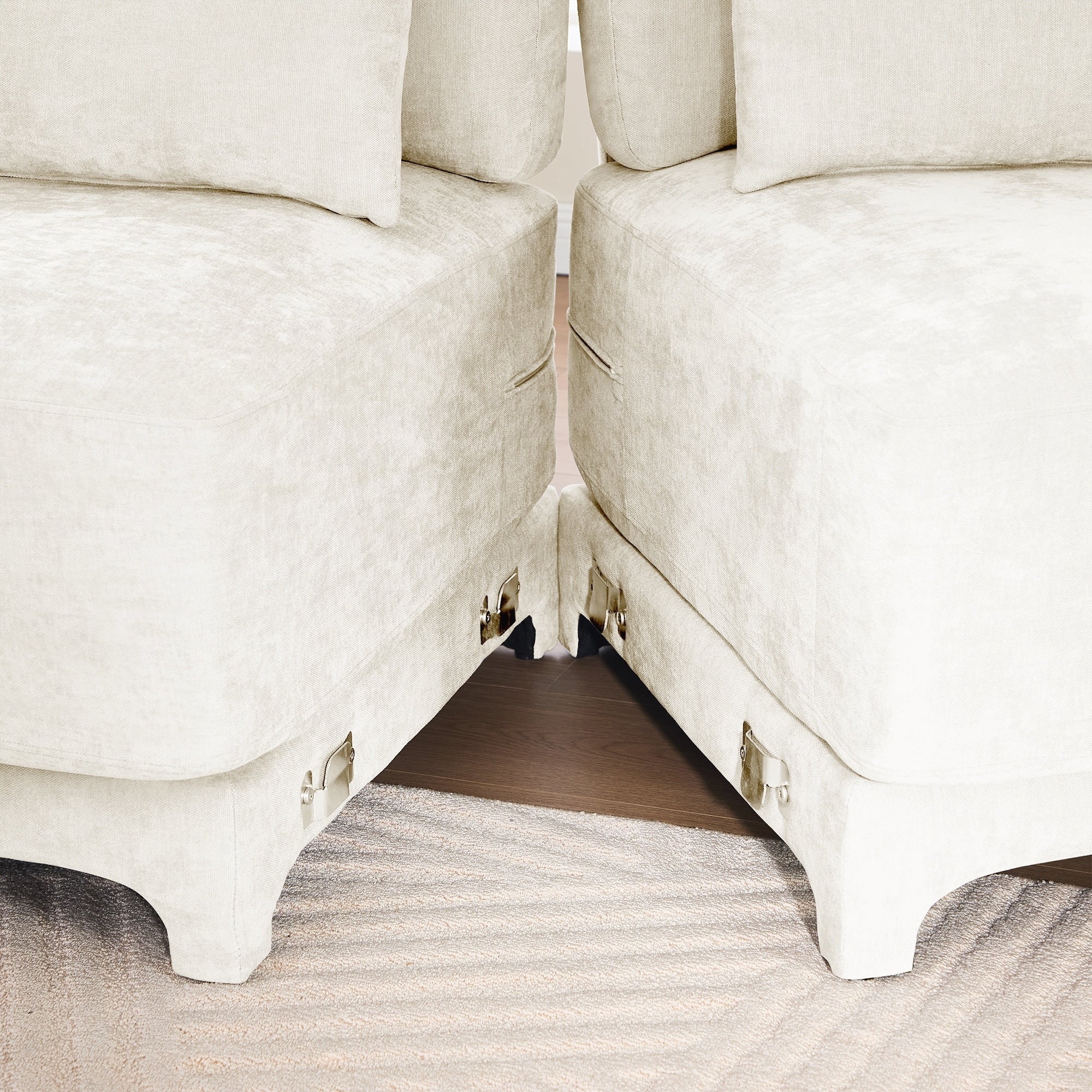 Canapé deux places en tissu chenille