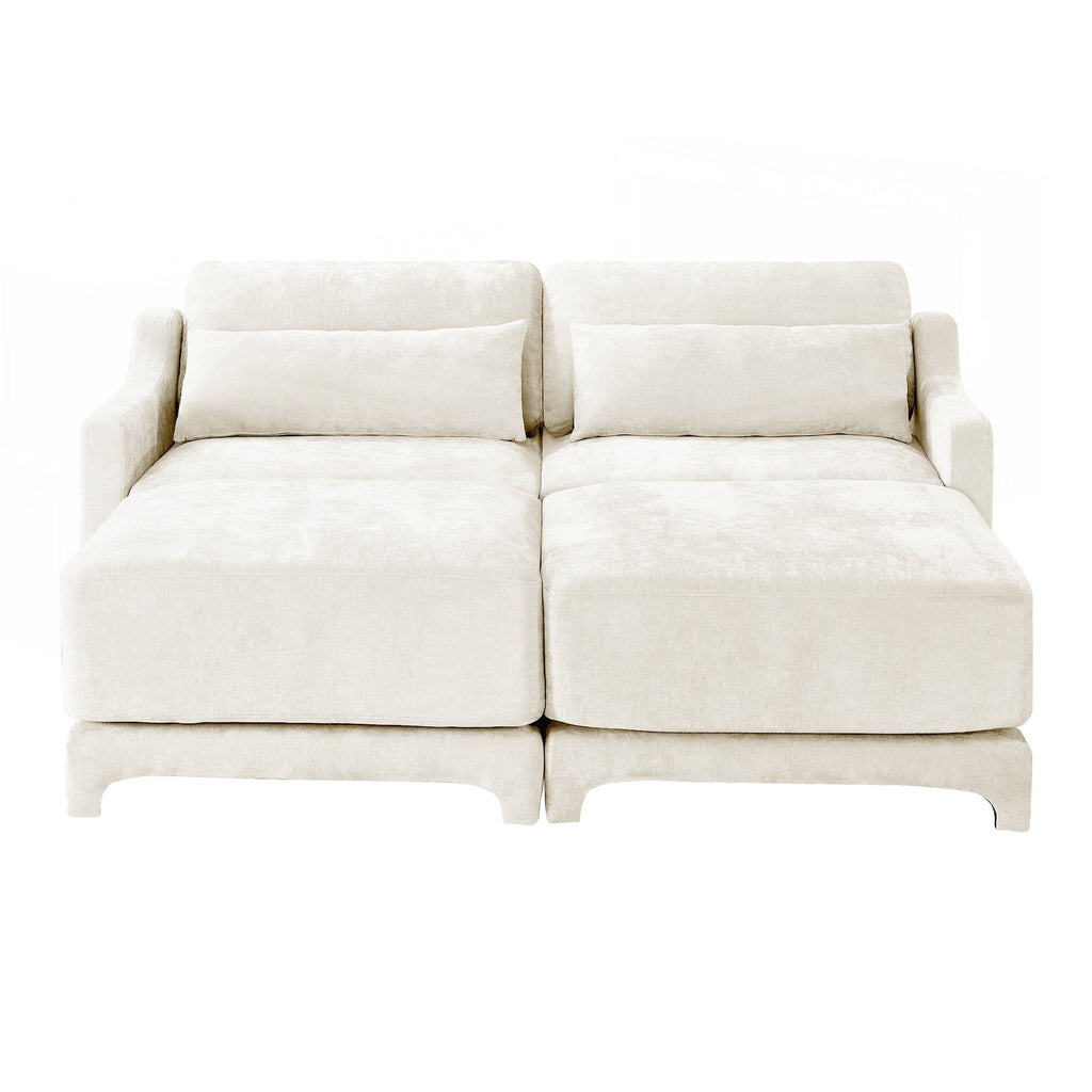 Canapé deux places en tissu chenille