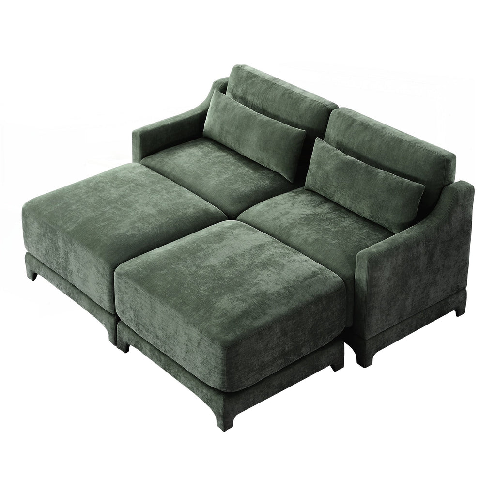 Canapé deux places en tissu chenille