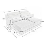 Canapé deux places en tissu chenille