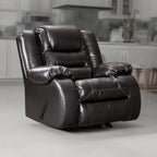 Fauteuil inclinable à bascule manuel Cherie, similicuir noir brillant moelleux