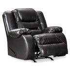 Fauteuil inclinable à bascule manuel Cherie, similicuir noir brillant moelleux