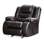 Fauteuil inclinable à bascule manuel Cherie, similicuir noir brillant moelleux