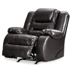 Fauteuil inclinable à bascule manuel Cherie, similicuir noir brillant moelleux