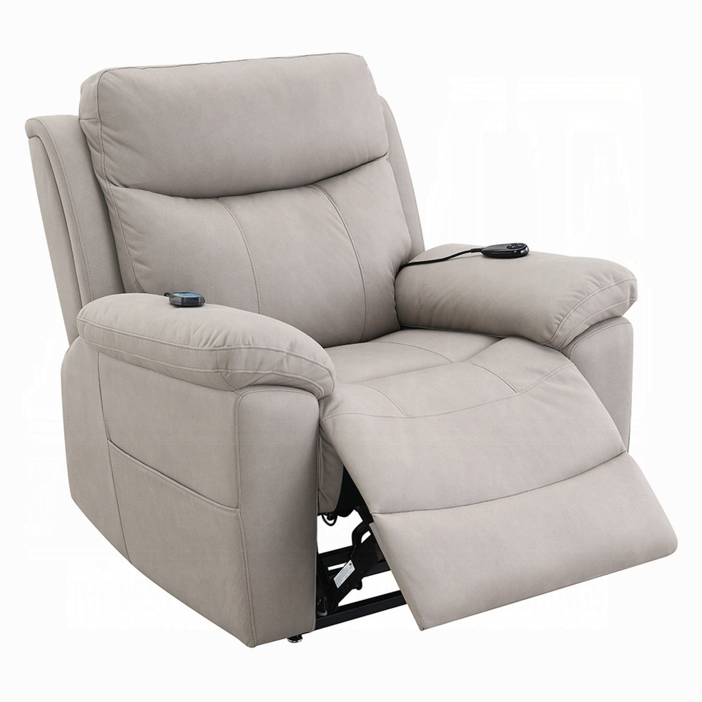 Fauteuil releveur et inclinable Cheru Power Motion avec massage chauffant, gris