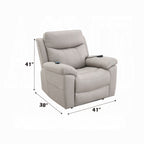 Fauteuil releveur et inclinable Cheru Power Motion avec massage chauffant, gris