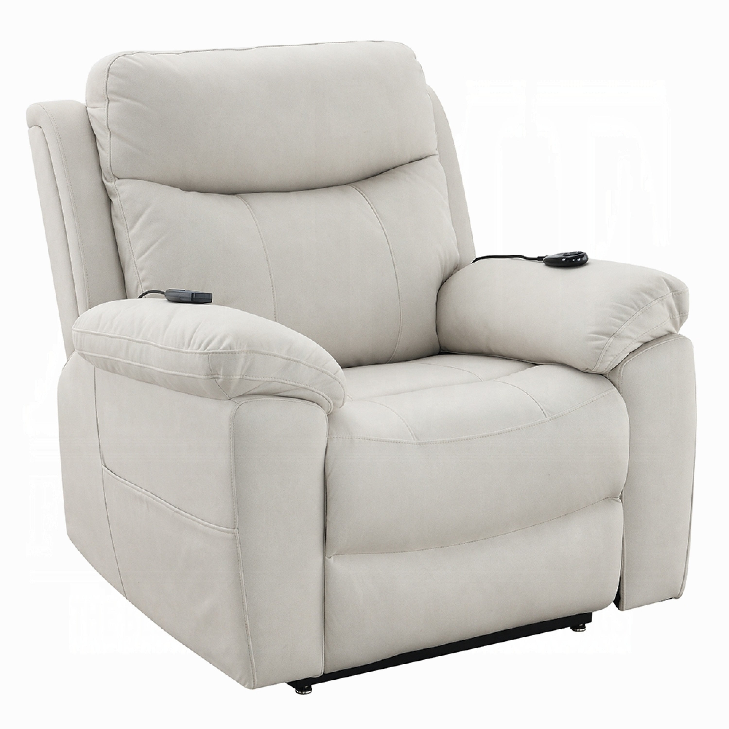 Fauteuil releveur et inclinable Cheru Power Motion avec massage chauffant, ivoire