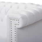 Canapé Chesterfield 3 places avec capitonnage à boutons et clous décoratifs