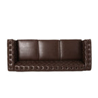 Canapé Chesterfield 3 places avec capitonnage à boutons et clous décoratifs
