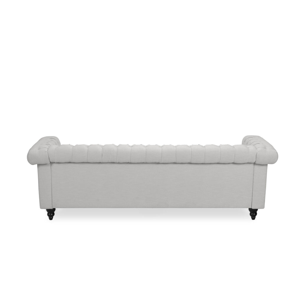 Canapé Chesterfield 3 places avec capitonnage à boutons et clous décoratifs