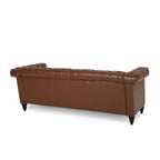 Canapé Chesterfield 3 places avec capitonnage à boutons et clous décoratifs
