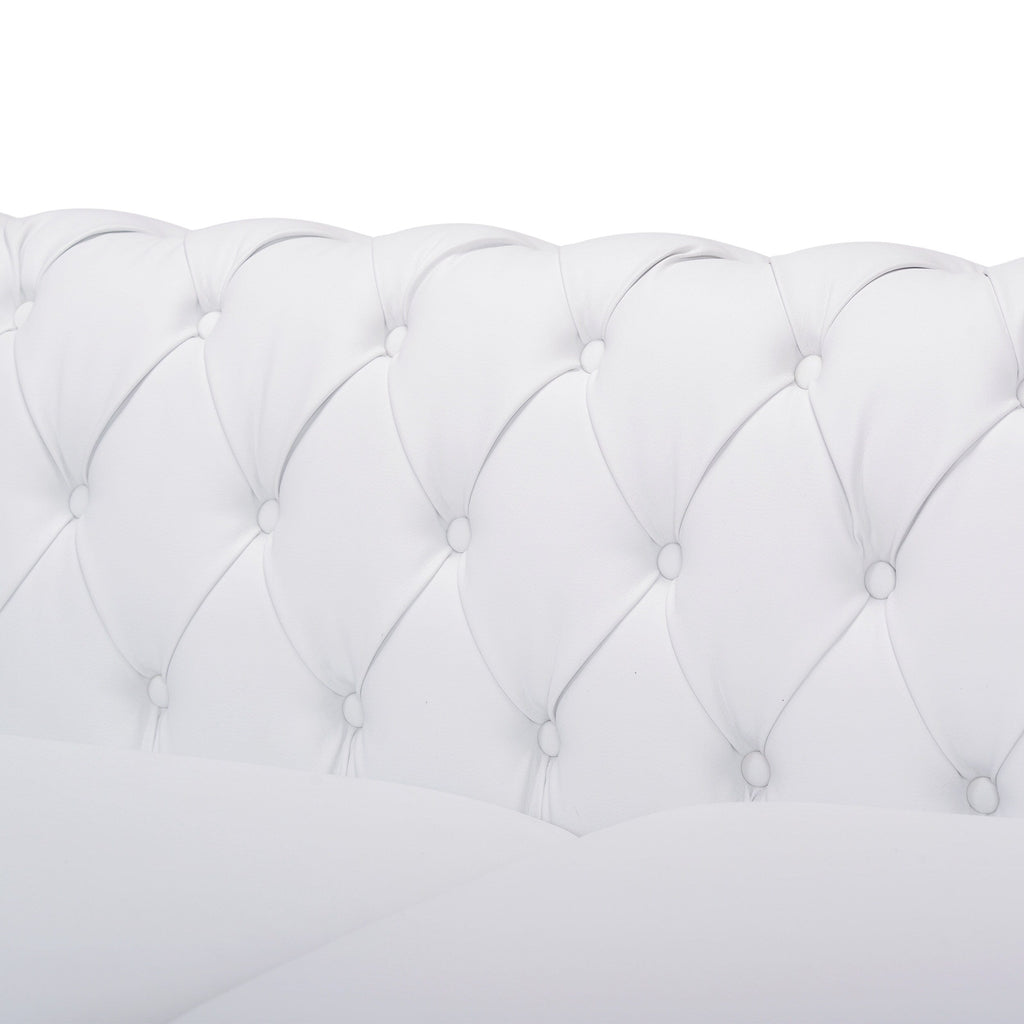 Canapé Chesterfield 3 places avec capitonnage à boutons et clous décoratifs