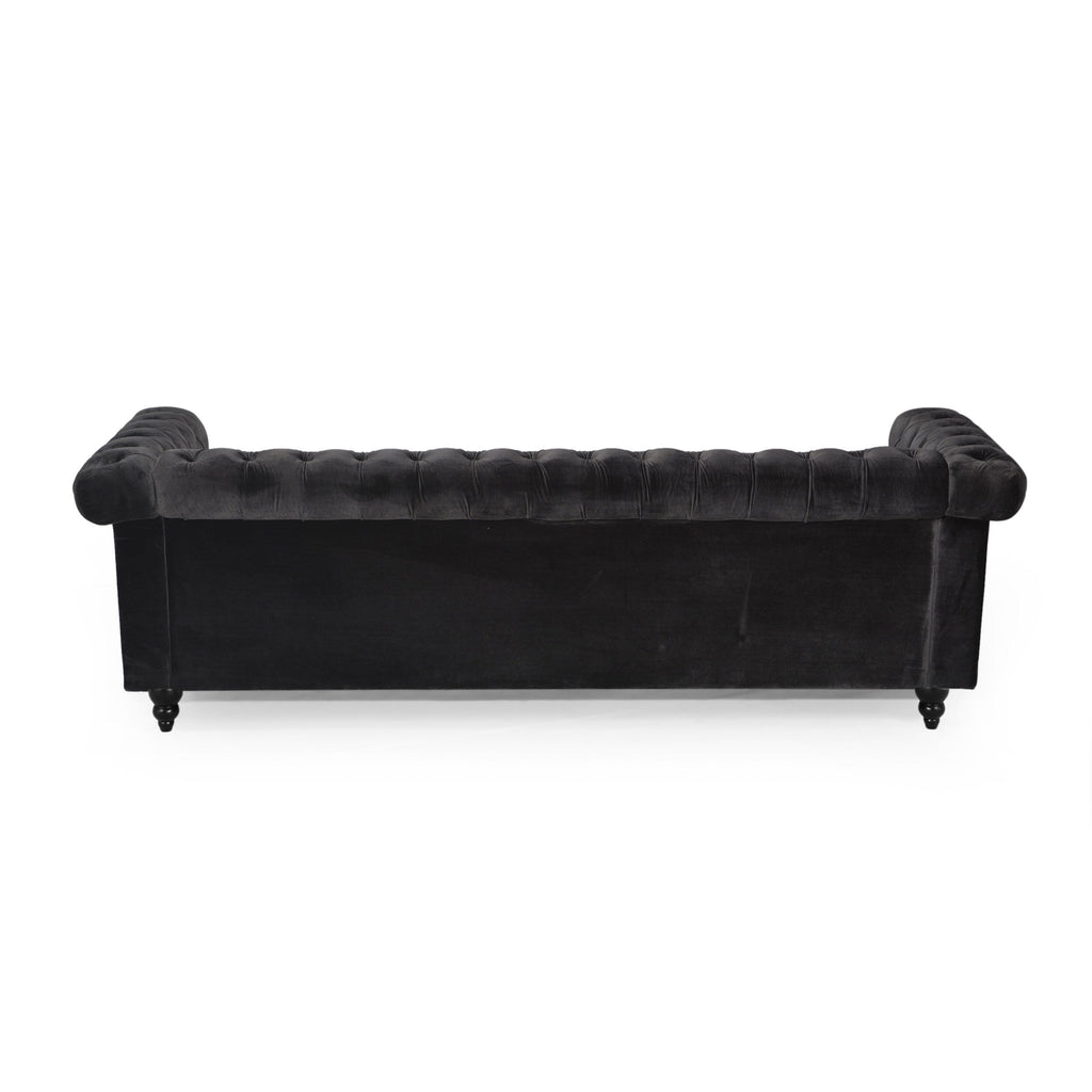 Canapé Chesterfield 3 places avec capitonnage à boutons et clous décoratifs