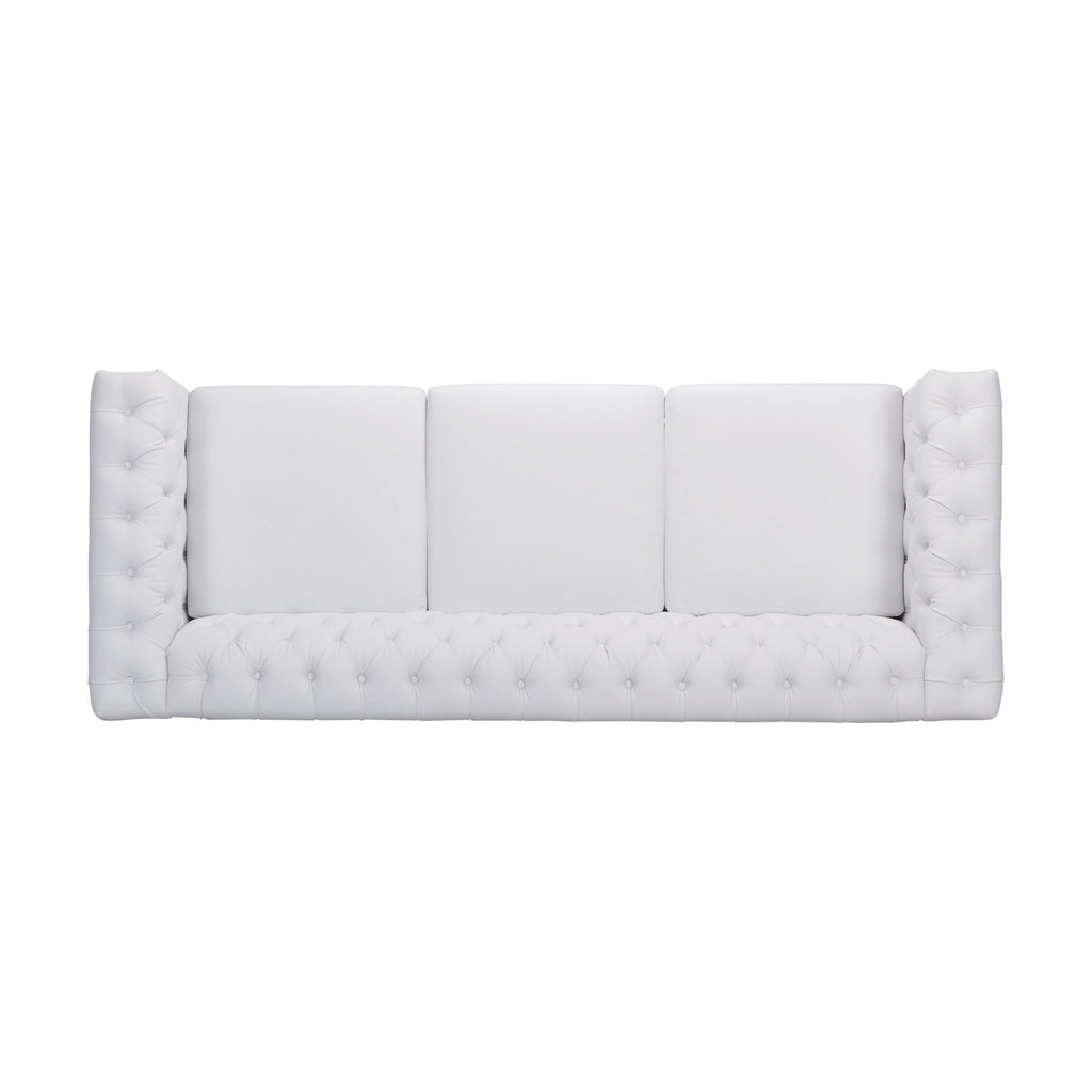 Canapé Chesterfield 3 places avec capitonnage à boutons et clous décoratifs