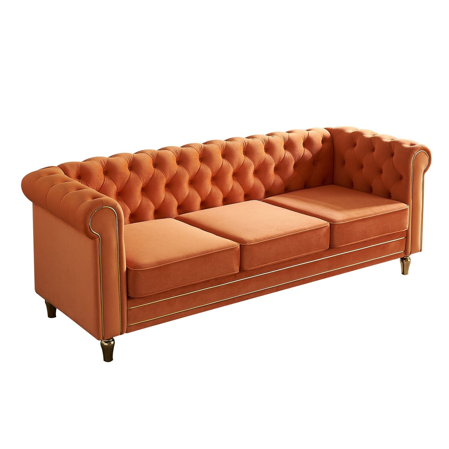 Canapé Chesterfield en velours 84,65 pouces - 30,31 x 31,50 x 84,65