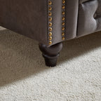 Canapé 3 places Chesterfield 85.5 en tissu technique avec coussins