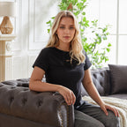 Canapé 3 places Chesterfield 85.5 en tissu technique avec coussins