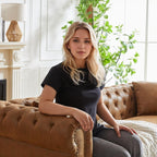 Canapé 3 places Chesterfield 85.5 en tissu technique avec coussins