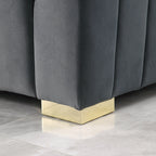 Canapé 3 places capitonné en velours Chesterfield 87.01 avec coussins pour le salon