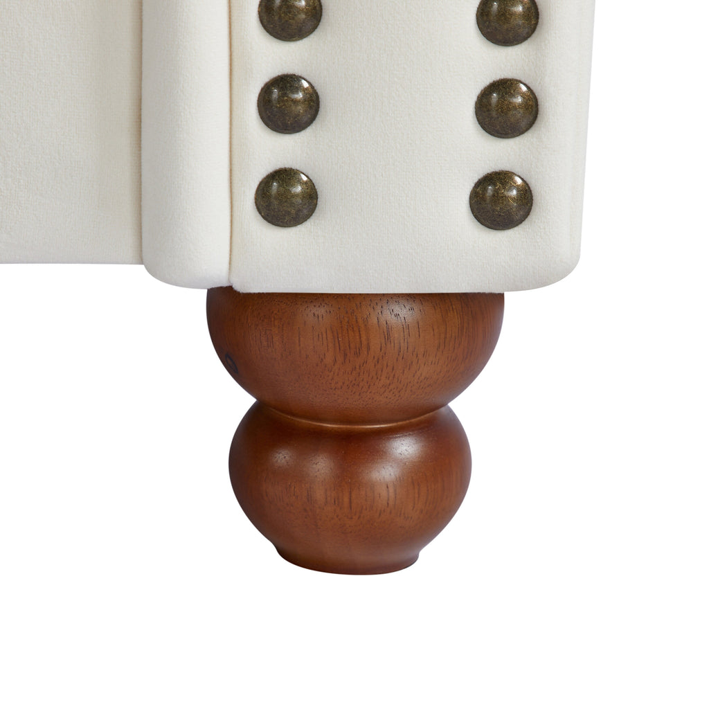 Canapé Chesterfield 3 places capitonné à boutons avec têtes de clous