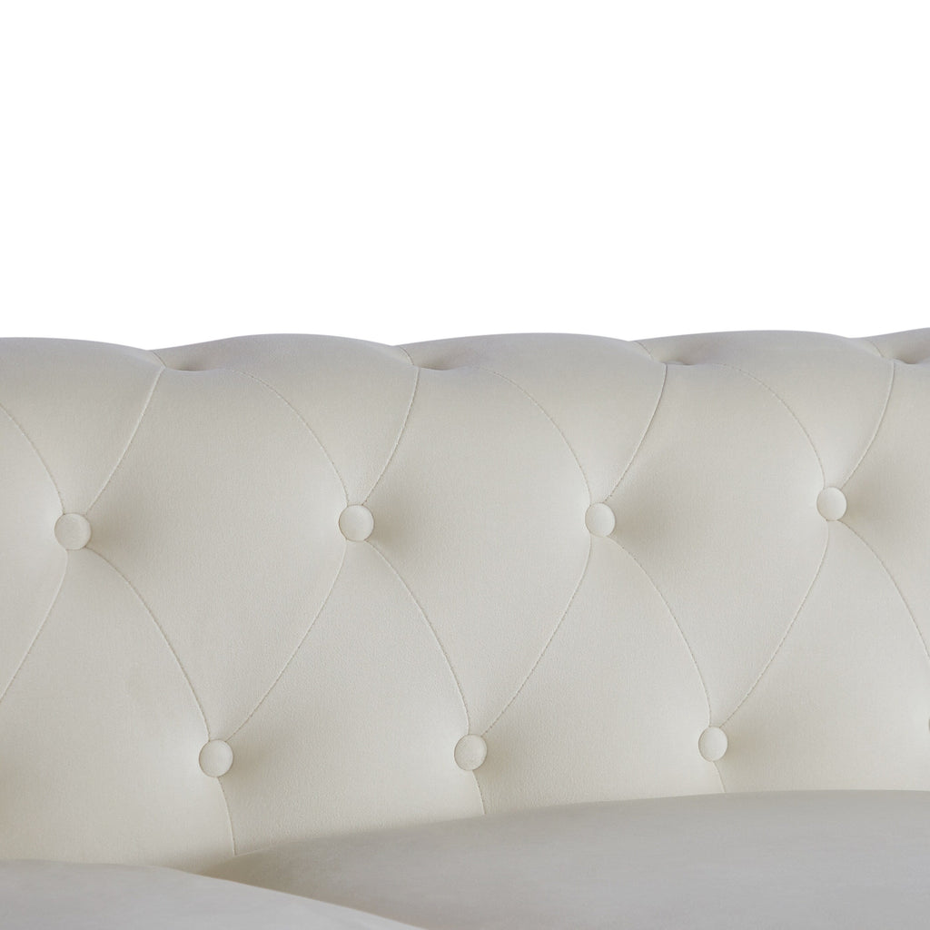 Canapé Chesterfield 3 places capitonné à boutons avec têtes de clous