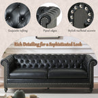 Canapé 3 places Chesterfield en similicuir avec clous