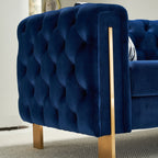 Canapé de salon moderne Chesterfield en velours capitonné