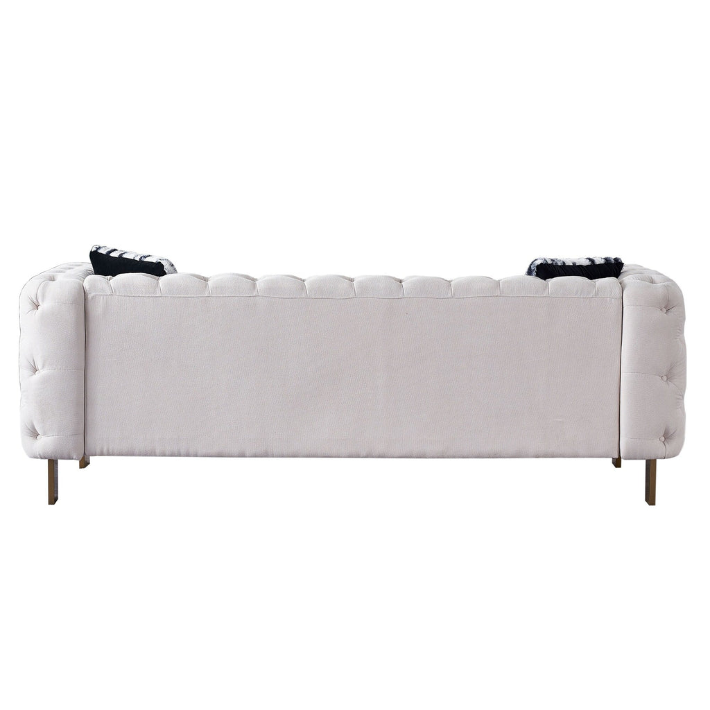 Canapé de salon moderne Chesterfield en velours capitonné