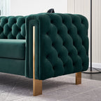 Canapé de salon moderne Chesterfield en velours capitonné