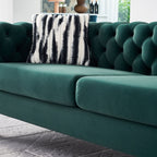 Canapé de salon moderne Chesterfield en velours capitonné