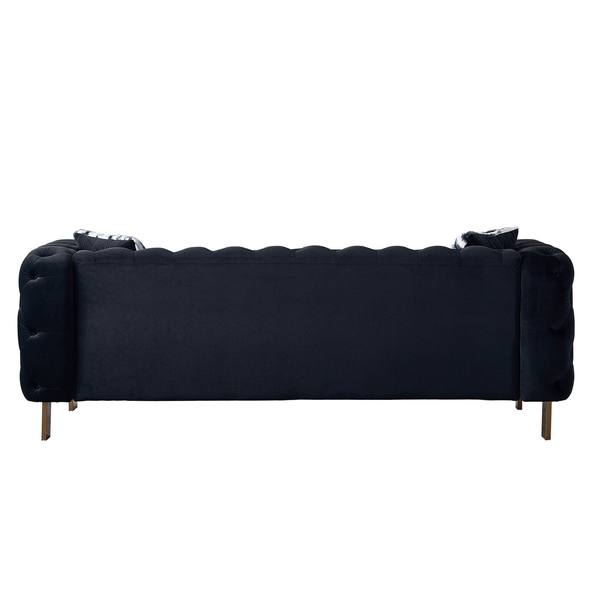 Canapé de salon moderne Chesterfield en velours capitonné