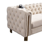 Canapé de salon moderne Chesterfield en velours capitonné