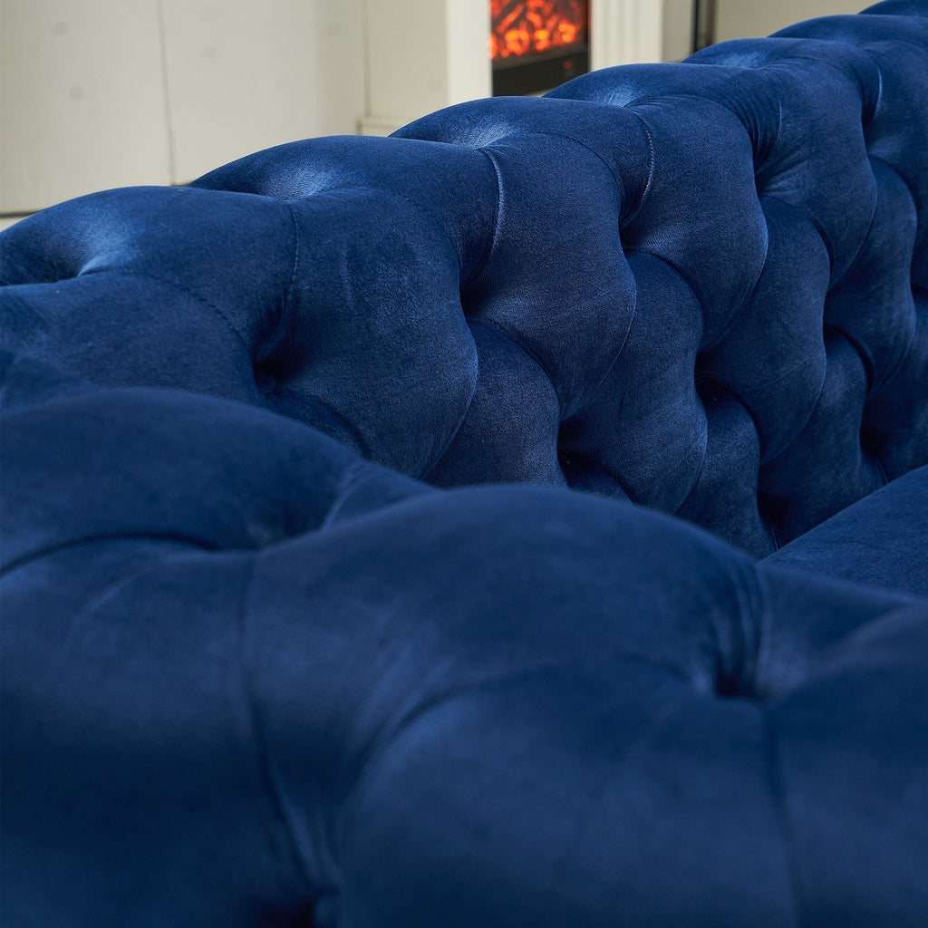 Canapé de salon moderne Chesterfield en velours capitonné