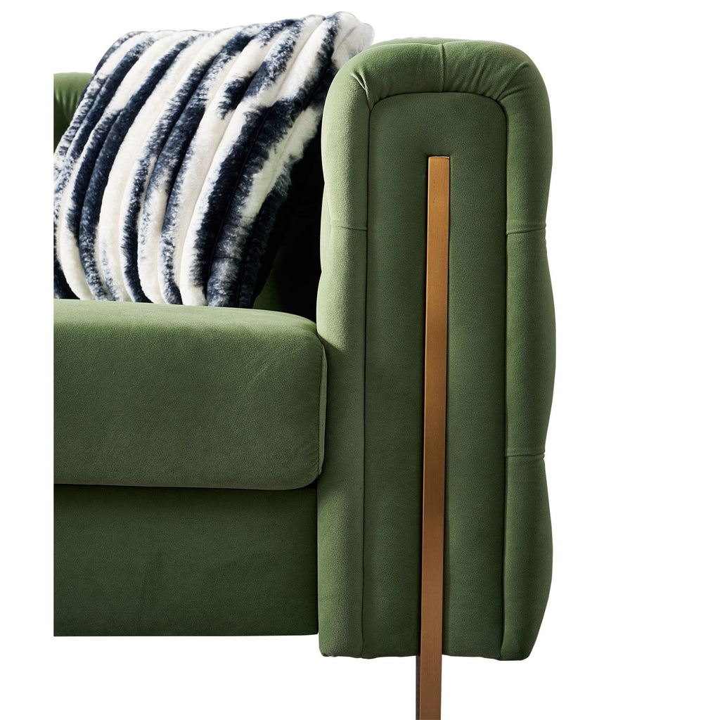 Canapé de salon moderne Chesterfield en velours capitonné