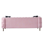 Canapé de salon moderne Chesterfield en velours capitonné