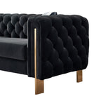 Canapé de salon moderne Chesterfield en velours capitonné