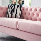 Canapé de salon moderne Chesterfield en velours capitonné